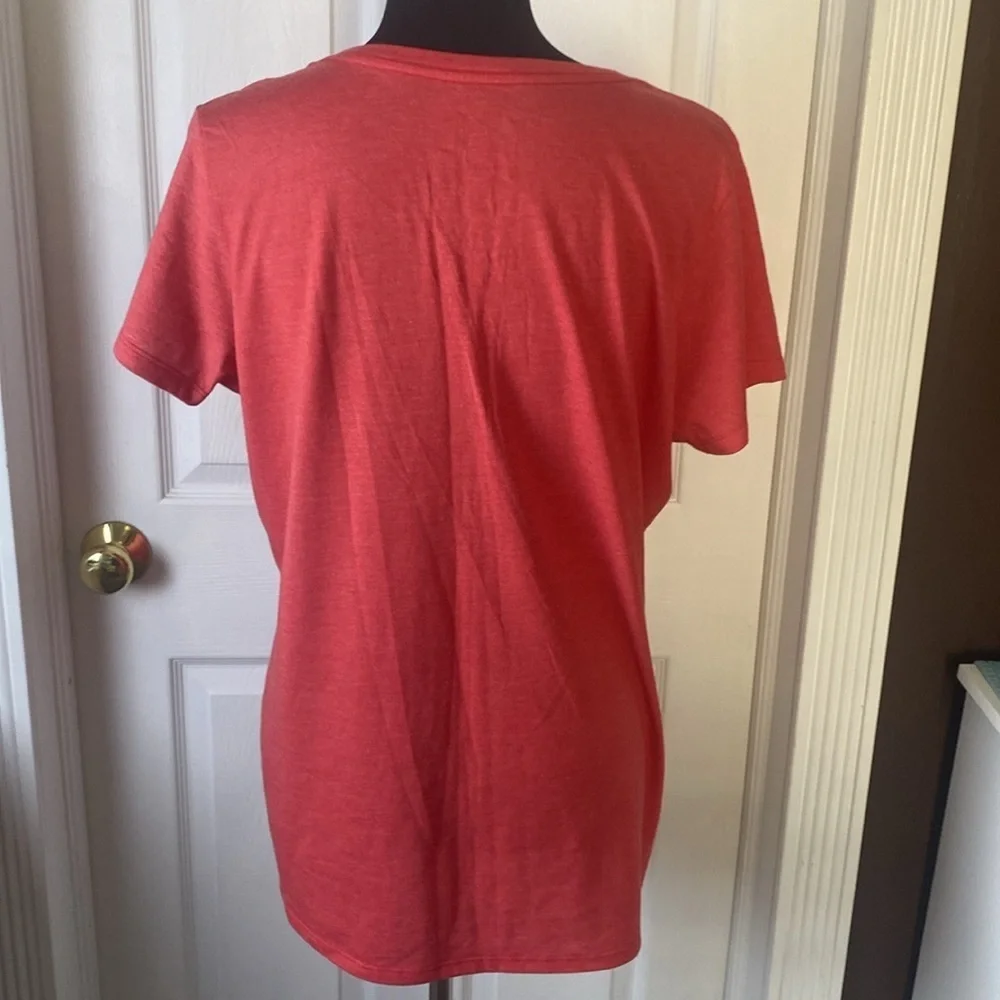 NIKE Women’s V-Neck Red Soft Heather Tee sz XL NWOT